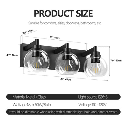 Modern Globe Vanity Light for Bathroom Mirrors