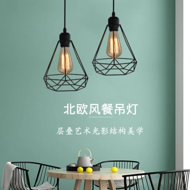 Vintage Iron Pendant Lamp Retro Restaurant Ceiling Light