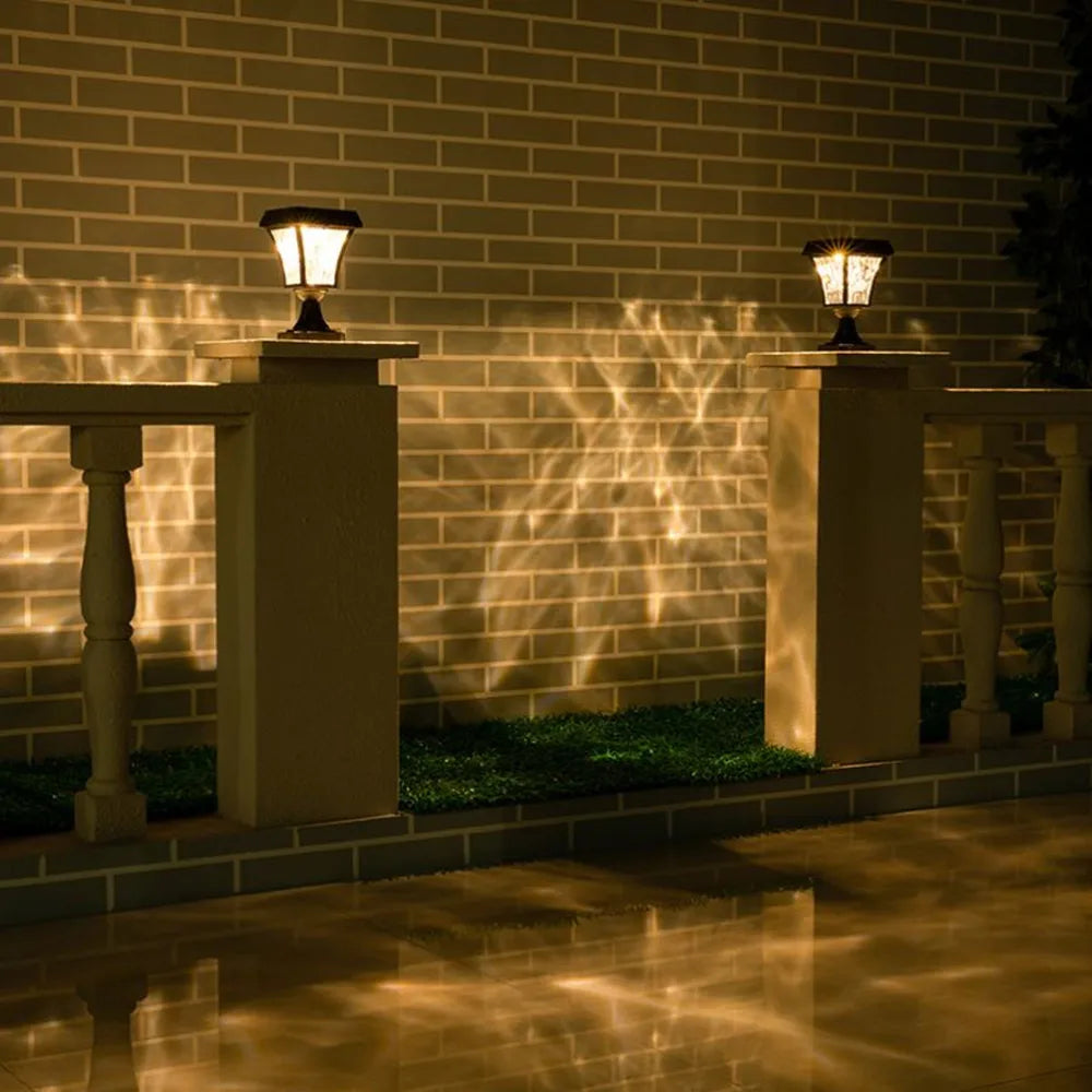 Solar LED Post Light Waterproof Garden Fence Lamp