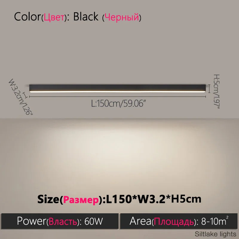 Modern Long Strip Ceiling Light for Kitchens and Hallways