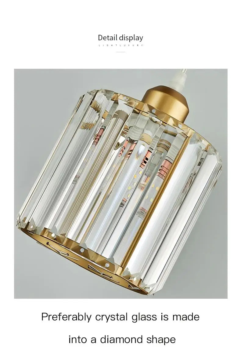 Modern Crystal Pendant Light K9 LED Living Room Ceiling Lamp