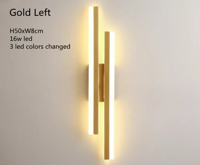 LED Bedroom Wall Sconce Copper Acrylic Living Room Lamp