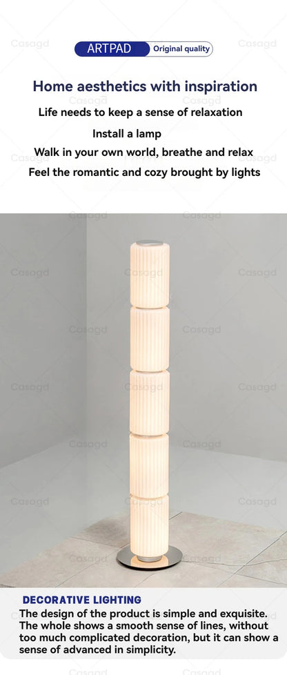 Nordic Glass Floor Lamp – Designer LED Standing Light for Home Decor