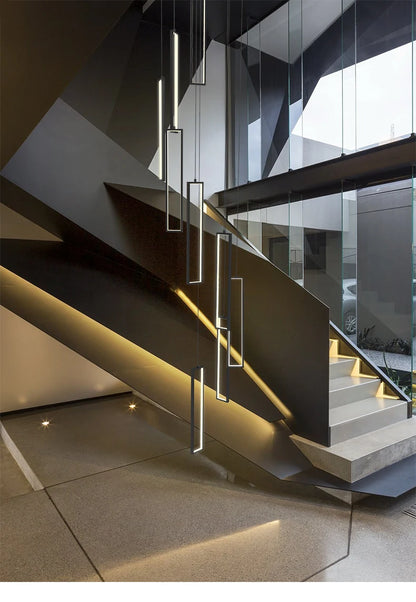 Modern Square Staircase Chandelier for Modern Spaces