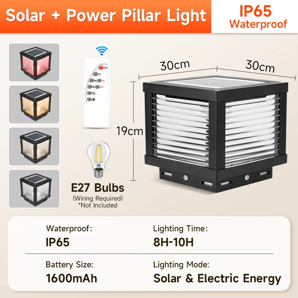 Solar Garden Light Outdoor Fence Patio Landscape Lamp
