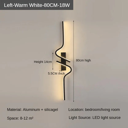 Minimalist LED Wall Light Bedroom Bedside Living Room Sconce