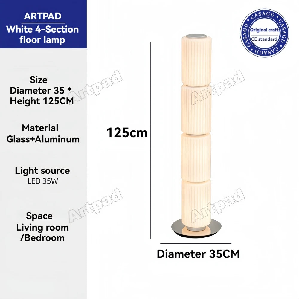 Nordic Glass Floor Lamp – Designer LED Standing Light for Home Decor