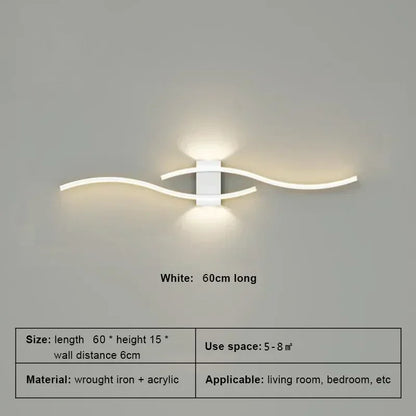Modern LED Strip Wall Light TV Background Bedroom Living Room Lamp