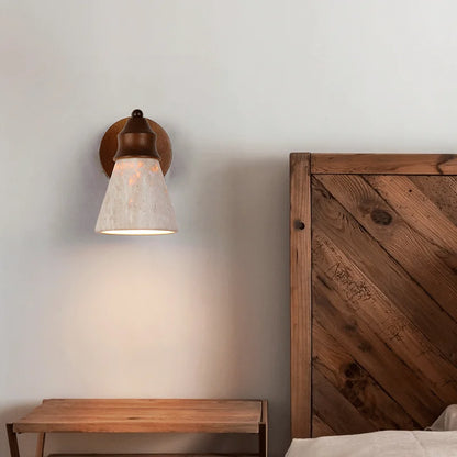 Natural Travertine Stone Wall Sconce for Bedrooms