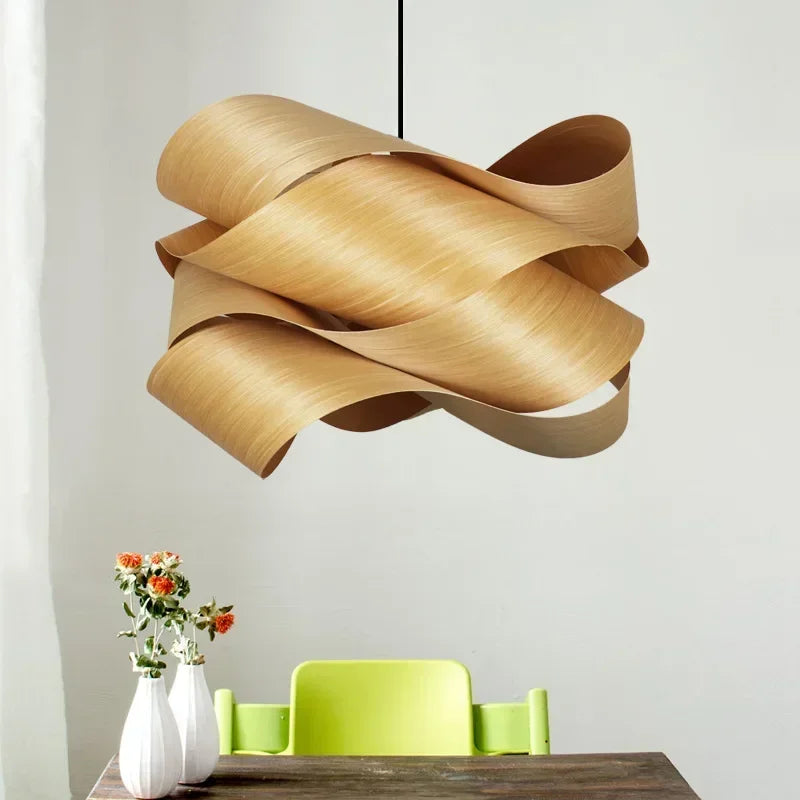 Wooden Pendant Lamp Southeast Asian Bedroom Restaurant Light