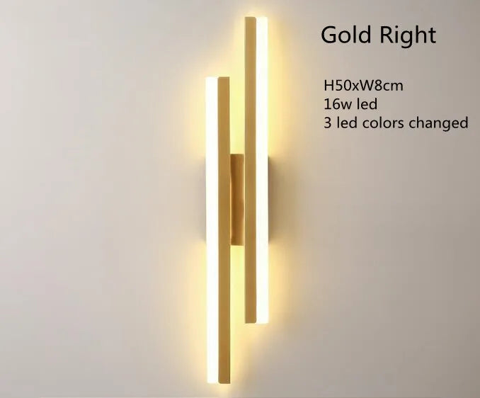 LED Bedroom Wall Sconce Copper Acrylic Living Room Lamp
