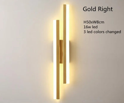LED Bedroom Wall Sconce Copper Acrylic Living Room Lamp
