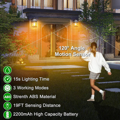 Solar Motion Sensor Wall Lanterns for Outdoor Security