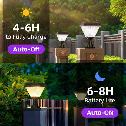 Solar Pillar Light Remote Control Outdoor Garden Wall Lamp