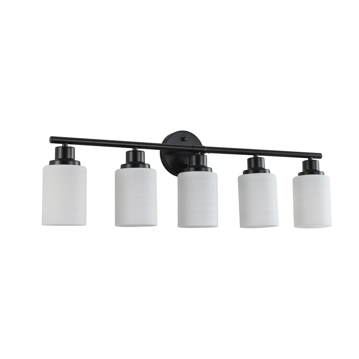 Modern Bathroom Vanity Light 4 5 6 Frosted Glass Black Frame