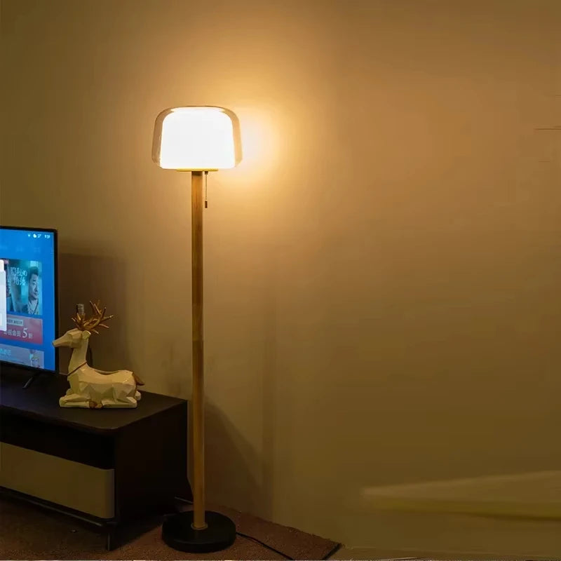 Modern Glass Floor Lamp – Elegant Decorative Lighting for Living Room