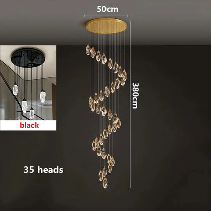 Modern Crystal Pendant Chandelier for High Ceilings