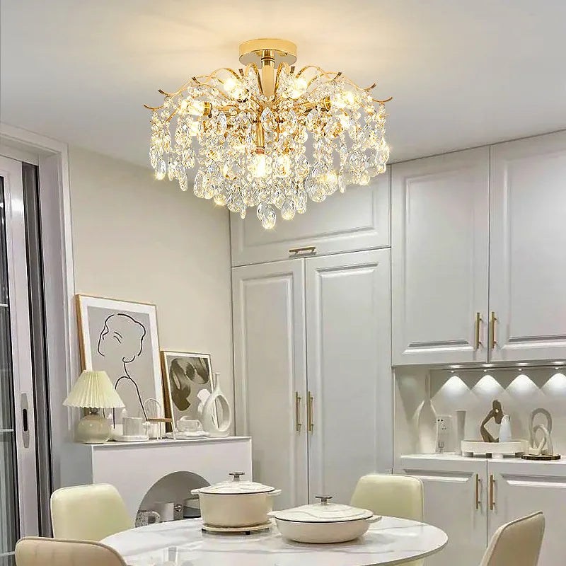 Luxury Crystal Ceiling Chandelier LED Living Room Light