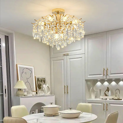 Luxury Crystal Ceiling Chandelier LED Living Room Light