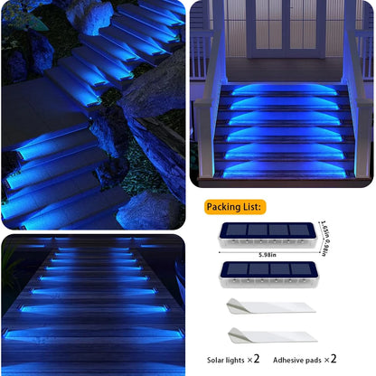 Solar LED Deck Step Lights for Outdoor Stairs