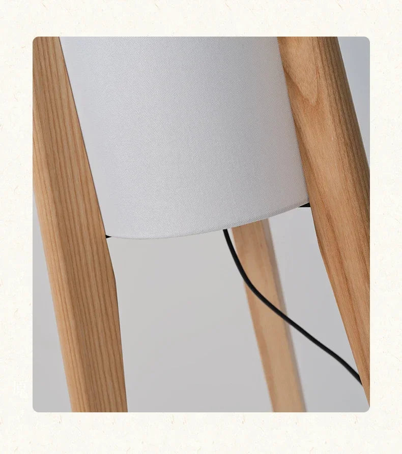 Wabi-Sabi Floor Lamp – Japanese Zen Style Black Walnut Ambient Light