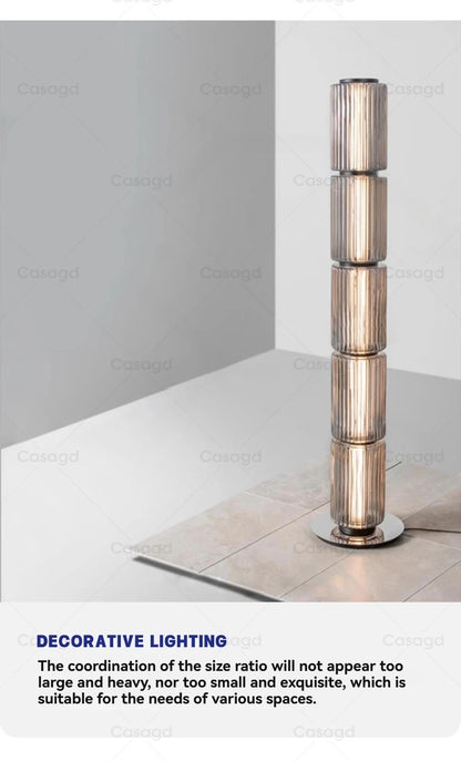 Nordic Glass Floor Lamp – Designer LED Standing Light for Home Decor