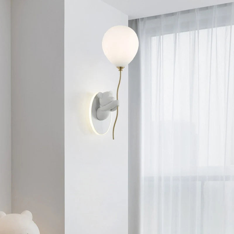 Cute Balloon Bear Wall Lamp for Kids Rooms