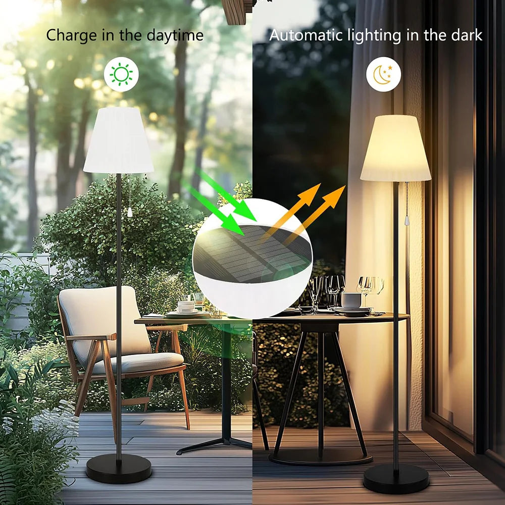 Rechargeable Solar Floor Lamp with Adjustable Brightness