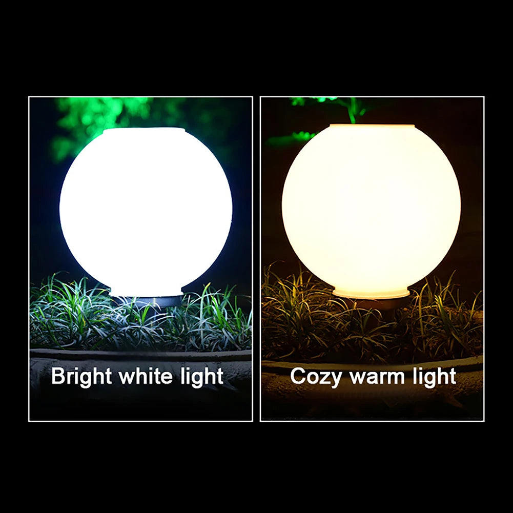Solar Globe Lamp Outdoor Garden Landscape Pillar Light