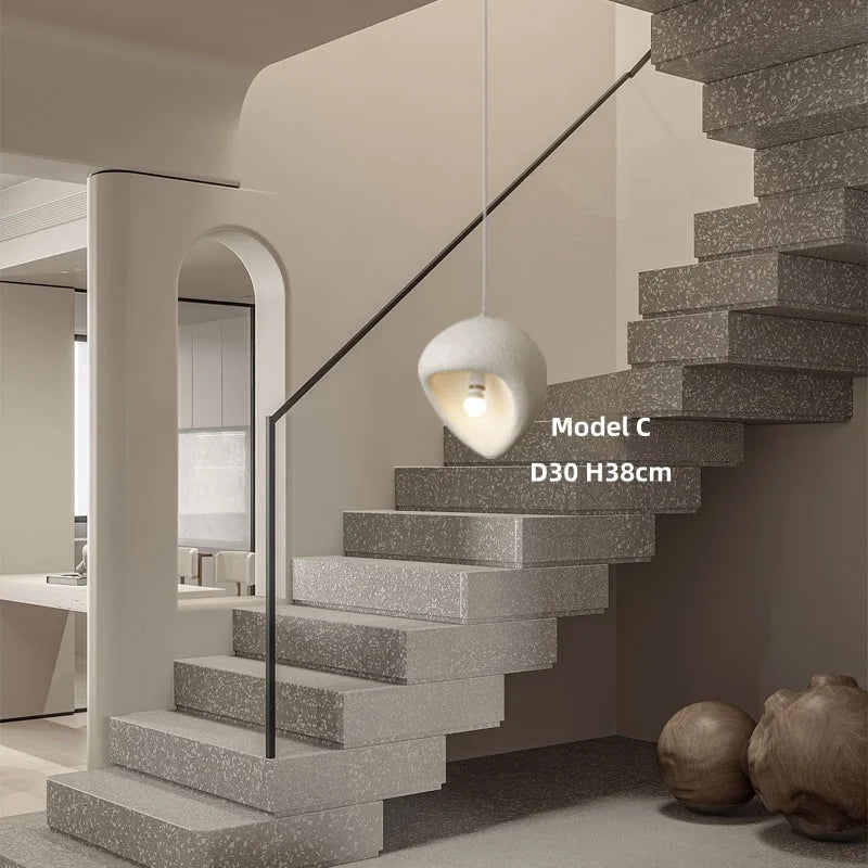 Wabi Sabi Pendant Chandelier for Staircase Lighting