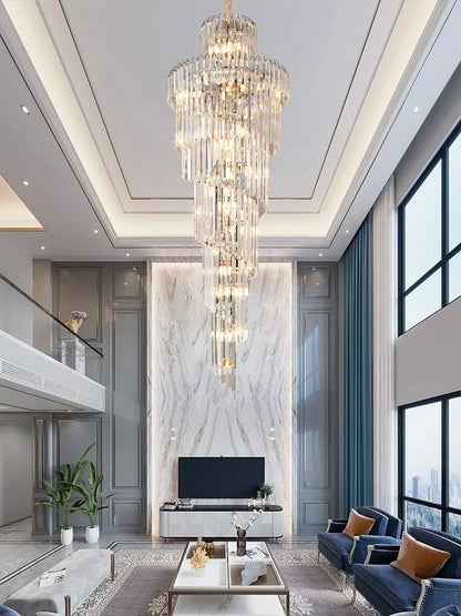 Luxury Crystal Staircase Chandelier for Grand Entrances