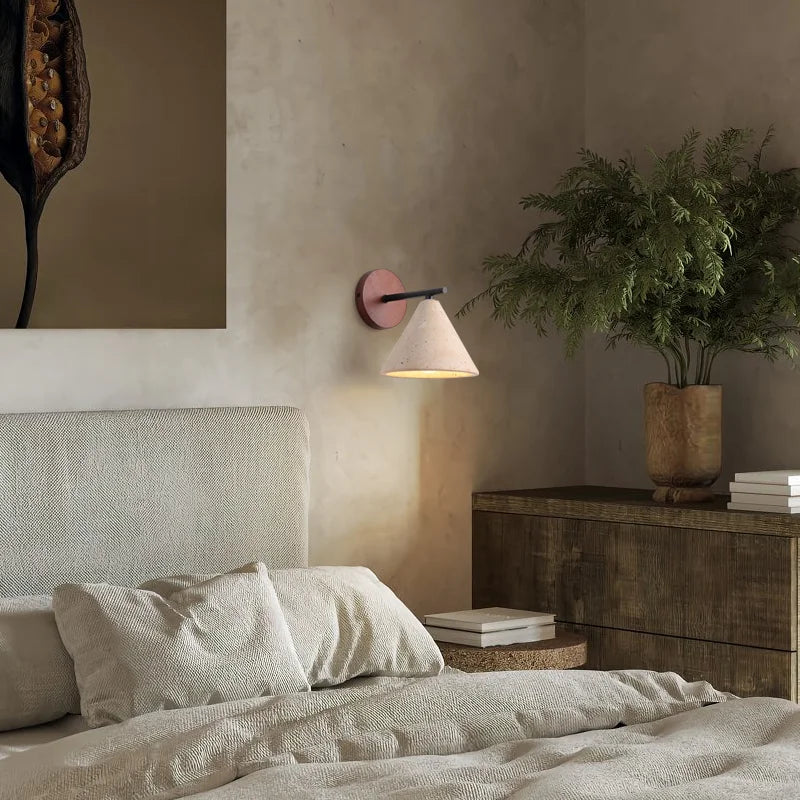 Natural Travertine Stone Wall Sconce for Modern Interiors