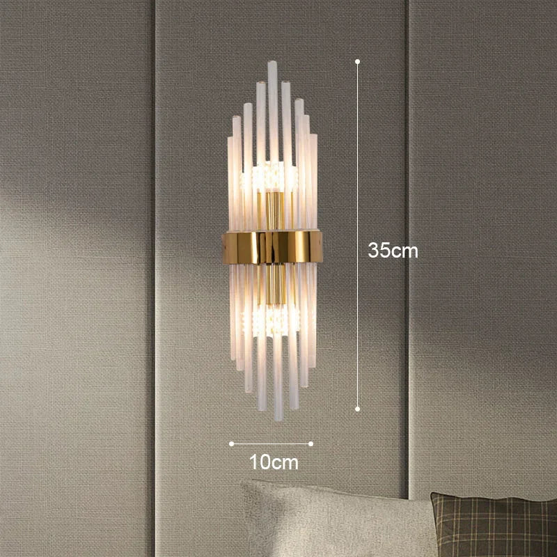 Luxury Gold LED Wall Lamp Modern Bedroom Living Room Light