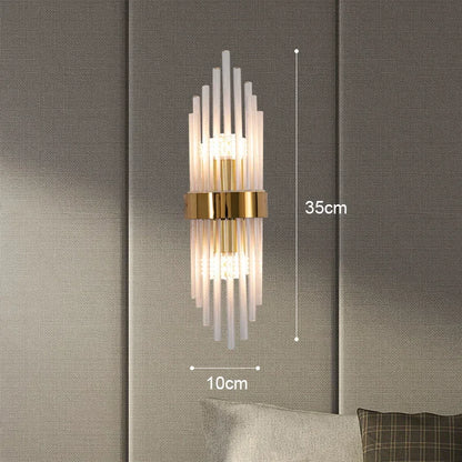 Luxury Gold LED Wall Lamp Modern Bedroom Living Room Light