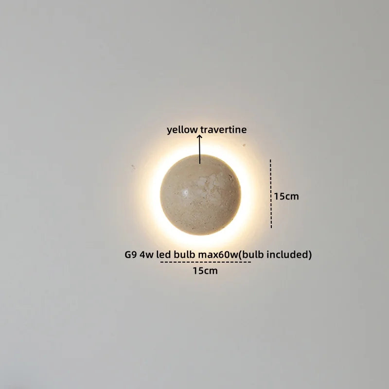 Wabi Sabi Travertine Wall Lamp for Cozy Bedrooms