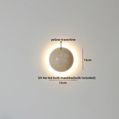 Wabi Sabi Travertine Wall Lamp for Cozy Bedrooms
