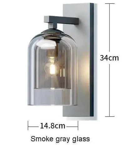 Modern Double Glass Wall Sconce for Bedrooms