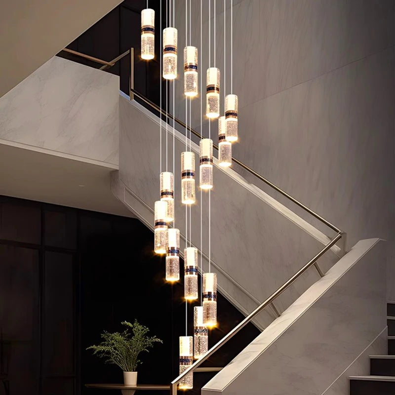 Luxury Crystal Staircase Chandelier for High Ceilings