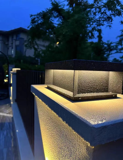 Solar Pillar Light Outdoor Waterproof Fence Yard Lamp