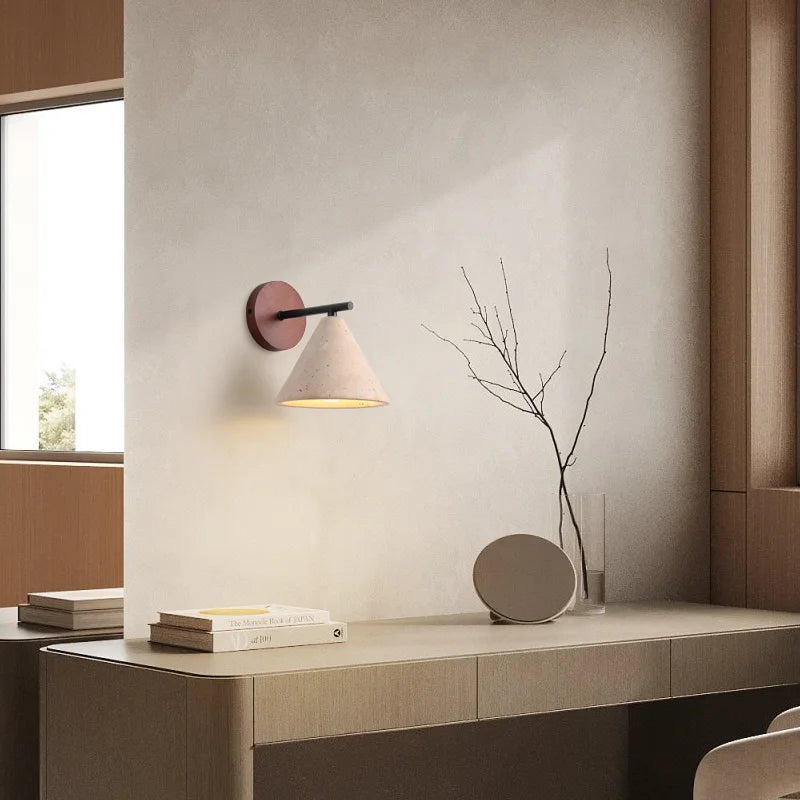 Natural Travertine Stone Wall Sconce for Modern Interiors