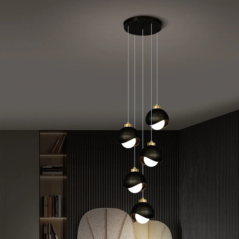 Glass Ball Pendant Lamp Modern Bedroom Bedside Hanging Light