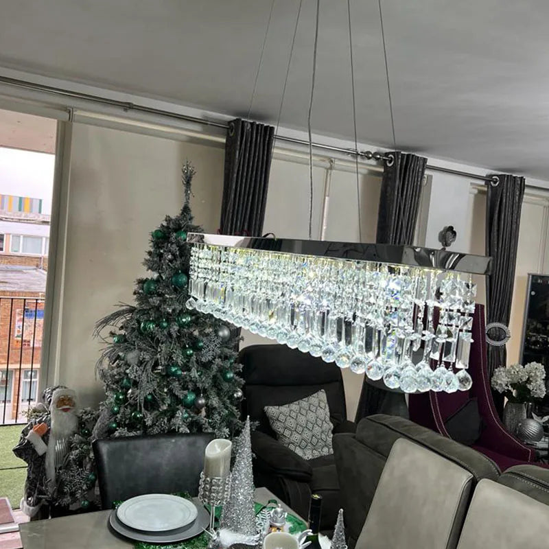 LED Crystal Chandelier Modern Dining Room Pendant Light