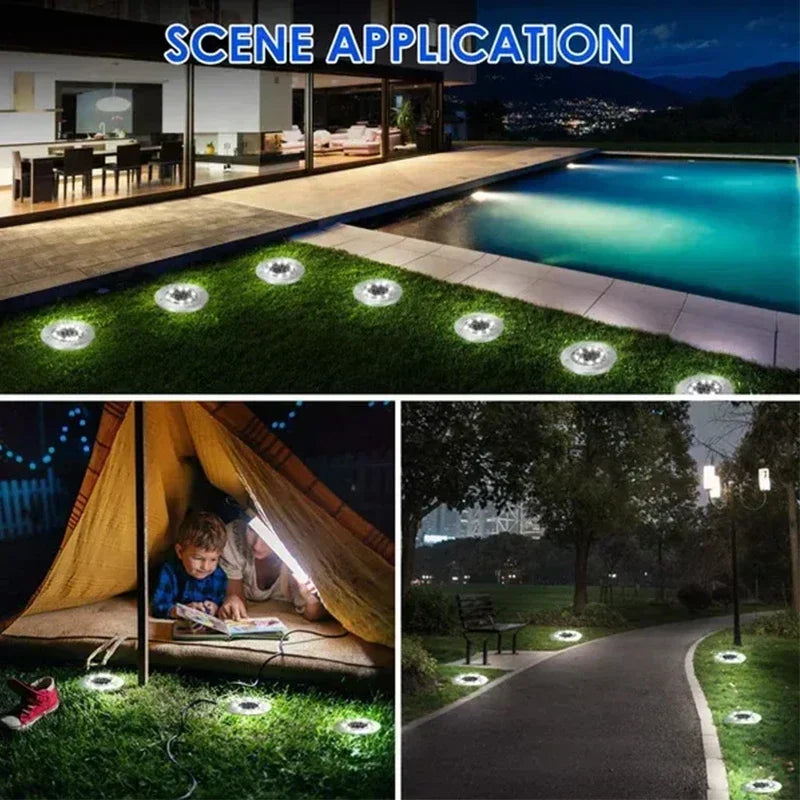 Solar Underground Disk Lights for Pathways and Lawns