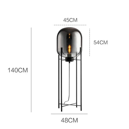 Nordic Glass Sphere Floor Lamp Modern LED Decorative Light