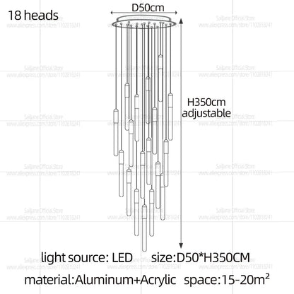 Modern Cylindrical LED Pendant Light for Dining Rooms