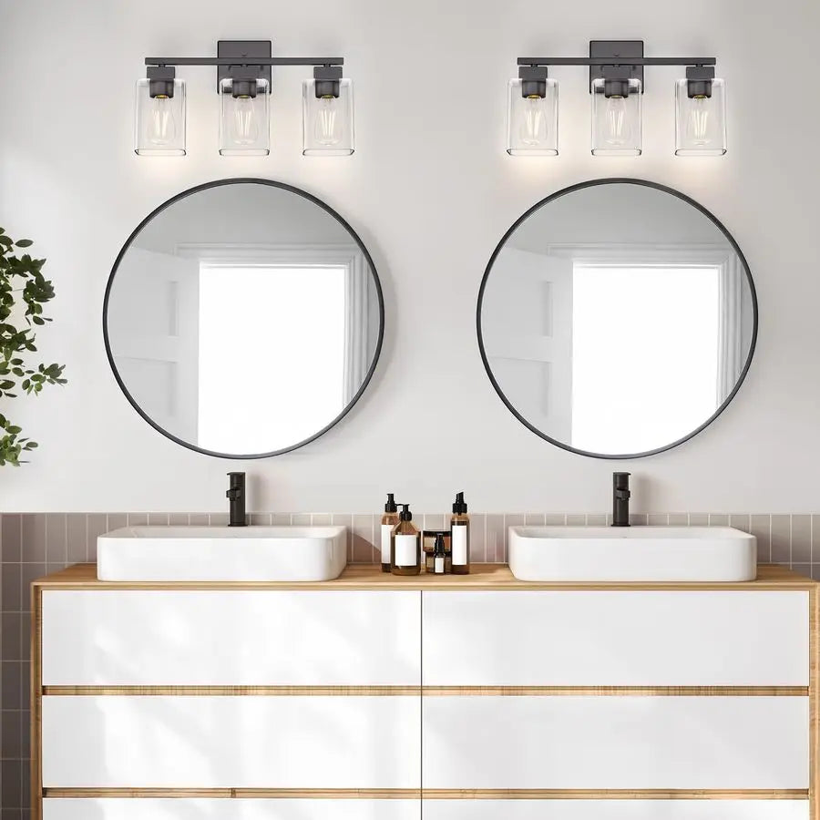 Modern Matte Black Bathroom Vanity Light