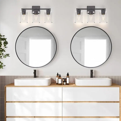 Modern Matte Black Bathroom Vanity Light