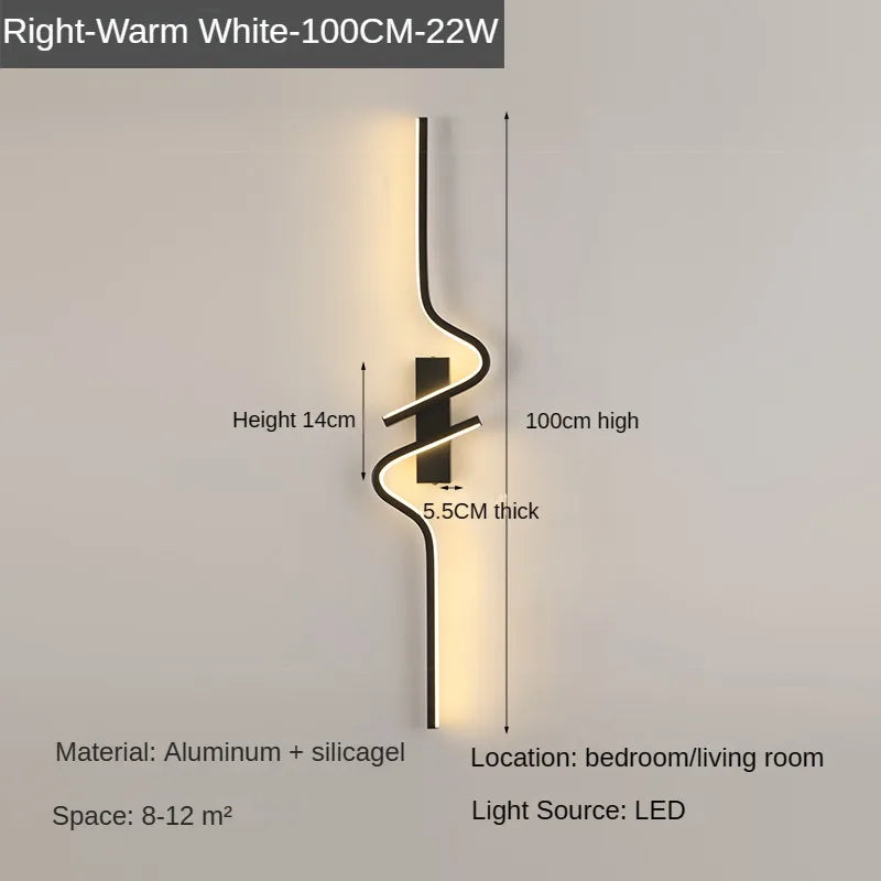 Minimalist LED Wall Light Bedroom Bedside Living Room Sconce