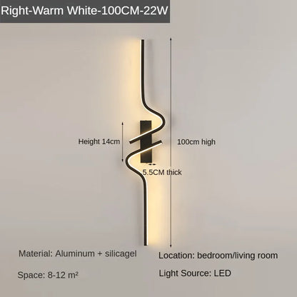 Minimalist LED Wall Light Bedroom Bedside Living Room Sconce