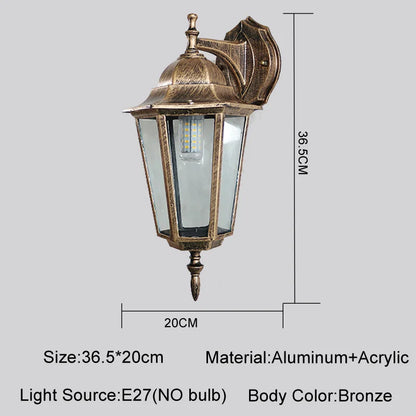Vintage Waterproof Outdoor Wall Lantern for Porches